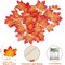 4-Pack 40FT Fall Garland with LED Lights – 80 LED Maple Leaves, Battery-Operated Thanksgiving & Autumn Decorations for Home, Indoor & Outdoor, Christmas Decor (Orange)